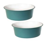 TEHAUX 2PCS Plastic Wash Basin Set, Medium-Sized Dual-Color Green and White Tubs, Multi-Purpose Foot Soaking and Bathroom Storage Basins for Home and Travel