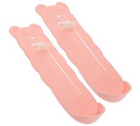 TEHAUX 2pcs Portable Foot Measurement Device for Accurate Shoe Sizing, Simple to Use Abs Material Foot Measuring Tool and Babies, Pink Colour for Home Use