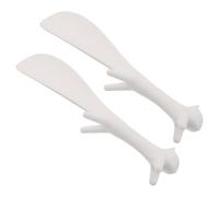 TEHAUX 2pcs Portable White Plastic Shoe Horns Ergonomic Squirrel Design, Lightweight Shoe Lifter for Seniors and Pregnant Women, for Travel Use