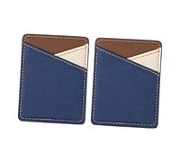 TEHAUX 2pcs PU Leather Phone Card Holder Sleeve Self Adhesive Wallet Case Stick Phone Sleeve for Credit Id Cards Compact