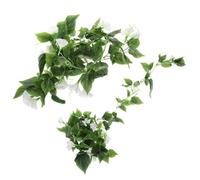 TEHAUX 2pcs Realistic Artificial Morning Glory Vine White Flexible Flower Garland for Wedding Wall Backdrop Safe Material Home Decoration
