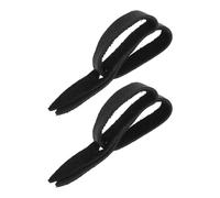TEHAUX 2pcs Recurve Bow Finger Sling Bow Wrist Strap Leather Black Enhancing Shot Accuracy Outdoor Target Practice
