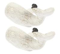TEHAUX 2pcs Retro White Whale Cast Iron Drawer Pull Handles Vintage Nautical Style Cabinet Knobs for Wardrobe Kitchen Cupboard Sturdy Furniture Hardware with Smooth Finish Resistant