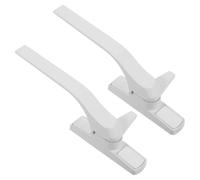 TEHAUX 2pcs Right-Handed Window Handle for Casement and Sliding Doors with Lock, White Plastic-Steel Offset Fastener, Replacement Window Lock with Reduced Maintenance, for Home Décor