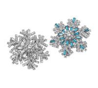 TEHAUX 2pcs Rotating 3d Crystal Snow Brooch Pin for Women with Rhinestone and Alloy Material, Stylish Bling Design, Portable and Elegant Lapel Pin for Winter Costume Jewelry and Christmas
