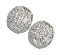 TEHAUX 2pcs Rustic Woven Lamp Shades Pendant Light Shade Replacement Durable Imitation Jute Rope for Farmhouse Decor Versatile Ceiling Light Covers for Dining and Living Spaces