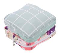 TEHAUX 2pcs Sanitary Napkin Storage Bag with Easy to Open Zipper and Adorable Cartoon Pattern, Cotton Period Pouch Convenient to Carry, Fits 6-10 Normal Pads, for Handbag Use