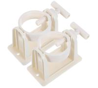 TEHAUX 2pcs Self Adhesive No Drill Curtain Rod Bracket with Adjustable Flexibility, White Abs Material Curtain Rod Holder for Bedroom and Rental Homes, Easy Installation Without Drilling