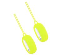 TEHAUX 2pcs Silicone Luggage Tags Id Tags Chic Silicone Soft to The Touch with Personal Details Card Slot for Business Trips and Vacations Oval Shaped Yellow Accessories