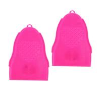 TEHAUX 2pcs Silicone Makeup Brush Cleaning Pads for Gentle and Compact Brush Care Egg Shape Design for Travel and On-the-go Use Soft and Sturdy Silicone Material
