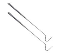 TEHAUX 2pcs Snake Catching Hook Retractable Shaft Stainless Steel Silver Duckbill Hook Head Sturdy Tool for Playing with Snakes and Wild Catching