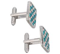 TEHAUX 2pcs Square Zircon Crystal Cufflinks for Men French Shirt Cufflinks Alloy Material Formal Business Accessories Enhancing Business Image Easy to Pair with Men’s Shirts Suitable