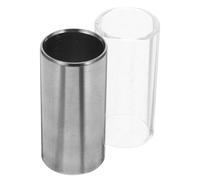 TEHAUX 2pcs Stainless Steel and Glass Guitar Slide Set 51mm Bottleneck Slide for Bass and Guitar with Bright Sound and Accentuation of Middle Harmonics Suitable for Professional