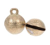 TEHAUX 2pcs Sturdy Copper Pet Bells and Loud Sound, Beautiful and Practical Golden Ornaments for Pet Play and Musical Instruments