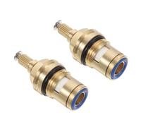TEHAUX 2PCS Thickened Copper Faucet Cartridge Replacement for Bathroom and Kitchen Hot Cold Tap Core Valve with Blue Disc Easy Installation and Wear-Resistant Design