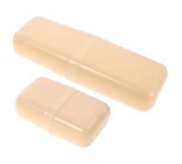 TEHAUX 2pcs Travel Toothbrush Holder and Soap Case Set, Large Milky White Plastic Toothbrush and Toothpaste Storage Cup for Bathroom and Travel Toiletries Organizer