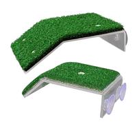 TEHAUX 2pcs Turtle Basking Platform Reptile Floating Terrace Green Pp Plastic Simulation Lawn Multi-functional Playground for Fish Tank Scene Setting Props