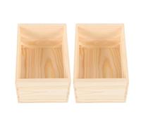 TEHAUX 2pcs Unfinished Wooden Crates, Versatile Decor Accessories, Dollhouse Storage Wood Baskets for Miniature Supermarket Food and Drink Display, Beige, 4.92 x 3.46 x 2.75 Inch