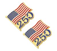 TEHAUX 2pcs Usa Flag Lapel Pins with Fade-resistant Enamel and Secure Attachment, Red Alloy Patriotic Brooches for Jackets and Hats, for Fourth of July Party Or Independence Day