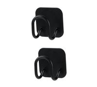TEHAUX 2pcs Wall Mounted Stainless Steel Hooks Black Kitchen Rack Holder for Sponges Sink Covers Multi-Purpose Storage with Strong Adhesion and Corrosion Resistance