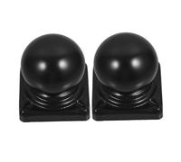 TEHAUX 2pcs Weather Resistant Iron Fence Post Caps Decorative Black Round Finials for Square Posts Durable Column Covers for Stylish Outdoor Design