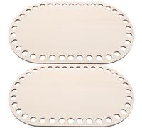 TEHAUX 2Pcs Wooden Crochet Basket Bases - Natural Oval Wood Bottoms Base for Bag Making DIY Basket Weaving Knitting Crochet & Craft Supplies 12'' X 8''