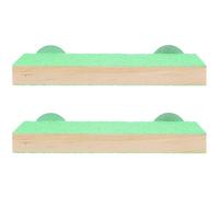 TEHAUX 2pcs Wooden Parrot Platforms Adjustable Bracket Chewable Rectangular Bird Stands for Small Birds and Lovebirds Household Cage Accessory Random Color