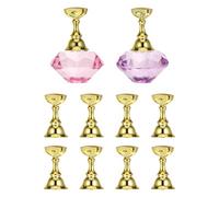 TEHAUX 2sets Crystal Gem Nail Retain Manicure Practice Holder Display Stand for Nail Art Training for Manicure Practice Bracket Random Color