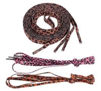 TEHAUX 3 Pairs 120cm Flat Leopard Print Shoelaces for Sneakers, Fashion Shoe Strings Replacement, Black Red and Classic Leopard Patterns