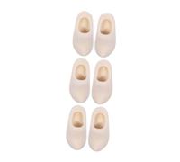 TEHAUX 3 Pairs Wooden Shoe Model Accessories Mini Clogs Shoes Blank Small Doll House Dutch Unfinished Dollhouse Accessories Little Traditional Key Doll Beige