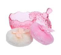 TEHAUX 3 Pieces Fluffy Powder Applicators with Soft Plush Material and Ergonomic Fit, Suitable for Diaper Changes and Everyday Use, Charming Pink Bow Design
