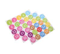 TEHAUX 3 Sheets Round Number Stickers PVC Self-Adhesive Number Labels, Numbering, 3 Sheets, for Hotels and Seating Arrangements, Filing Organisation