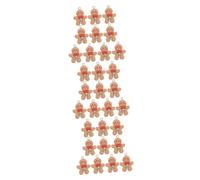 TEHAUX 30 Pcs Gingerbread Man Charms for DIY Jewelry Making Realistic Gingerbread Pendants for Earrings and Keychains Cute Faceless Design for Christmas and Birthday Gifts