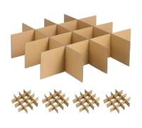 TEHAUX 30 Pcs Moving Box Cardboard Dividers, 5 Sets Cardboard Box, Dividers Inserts for Moving, Secure Transport Grid Packing Separators for Glasses Cups Fragile, 3.23 × 3.23 × 3.15 inch Compartments