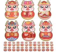 TEHAUX 30pcs Chinese Year Red Envelopes Dragon Pattern Lucky Money Packets Mixed Style for Festival Giving and Blessings Celebration