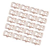 TEHAUX 30Pcs Cute Multi Use Paper Clips Rose Gold Book Shaped Clips for Office Organization Strong Clamping Force Reliable Document Management for Daily Use