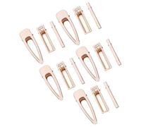TEHAUX 30Pcs DIY Metal Hair Clips Kit Single Prong Assorted Sizes 8cm Water Drop, 6cm Square Head and Rectangle Hairpins for Hair Styling Accessories