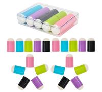 TEHAUX 30pcs Dotting Glue Pen Tips Nail Polish Painting Sponge Heads round Shape Plastic Sponge Replaceable Easy to Change for DIY Manicure