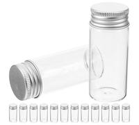 TEHAUX 30pcs Glass Test Tubes with Leakproof Caps Transparent Small Vials for Medicine Capsules and Sample Storage Portable Mini Glass Bottles for Travel and Scientific Use