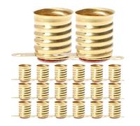 TEHAUX 30Pcs Mini Copper Lamp Holder Socket Base Short Pin Screw Light Bulb Adapter for LED Bulbs, Yellow Lamp Socket Suitable for Electrical Circuits and DIY Lighting Projects