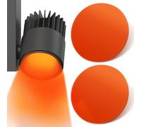 TEHAUX 30pcs Orange Color Correction Gel Sheets for Studio and Dining Rooms, Pet Colored Light Diffusers to Soften Harsh Beams and Change Light Colour, 66mm Film Lighting Gels
