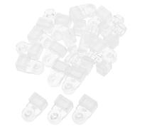 TEHAUX 35pcs Glass Panel Retainer Clips with 3.5x16 White Zinc Screws - Plastic Cabinet Glass Fasteners for Wardrobe Mirror, Window Pane and Sliding Door Fixing Hardware