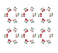 TEHAUX 36pcs 3D Cherry Nail Art Charms Silver and Red Pink Rhinestones Nail Cherry Studs for Women Decoration