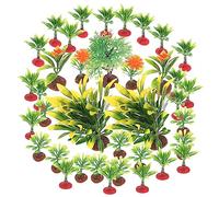 TEHAUX 37Pcs Realistic Miniature Tree Model for DIY Scenery Sand Table Plant Decoration Includes Assorted Trees Grass Flowers for Landscapes and Craft Projects