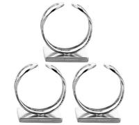TEHAUX 3pcs Adjustable Stainless Steel Ring Bases with Flat Square Profile, Safe to Manipulate and Accommodate Resin, for Jewelry Making and Creative Processes