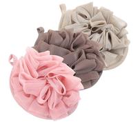 TEHAUX 3pcs Bath Ball Shower Scrubber Assorted Color Toweling Pe Material Rich Foaming Easy to Use Back Exfoliating Body Scrubber for Bathing