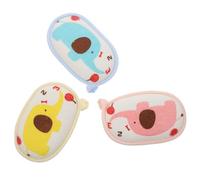 TEHAUX 3pcs Bath Sponges Set Shower Sponge Cartoon Scrubber Soft Bathing Accessories for Newborns Elephant Blue, Pink Yellow