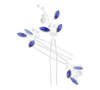 TEHAUX 3pcs Blue Rhinestone Hair Forks for Women Wedding Hair Accessories Decorative Copper Wire Styling Accessories Elegant and Stylish for Weddings