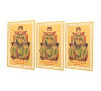TEHAUX 3pcs Chinese Style Fortune Amulet Cards for Taisui Traditional Auspicious Cards for Home Office Decoration Enhancing Health Wealth for Chinese Year Celebrations