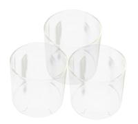 TEHAUX 3pcs Cylinder Glass Vase Hydroponic Fish Bowl for Living Office and Exhibition Display